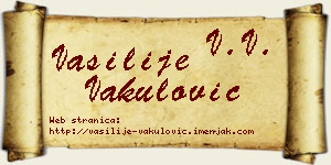 Vasilije Vakulović vizit kartica